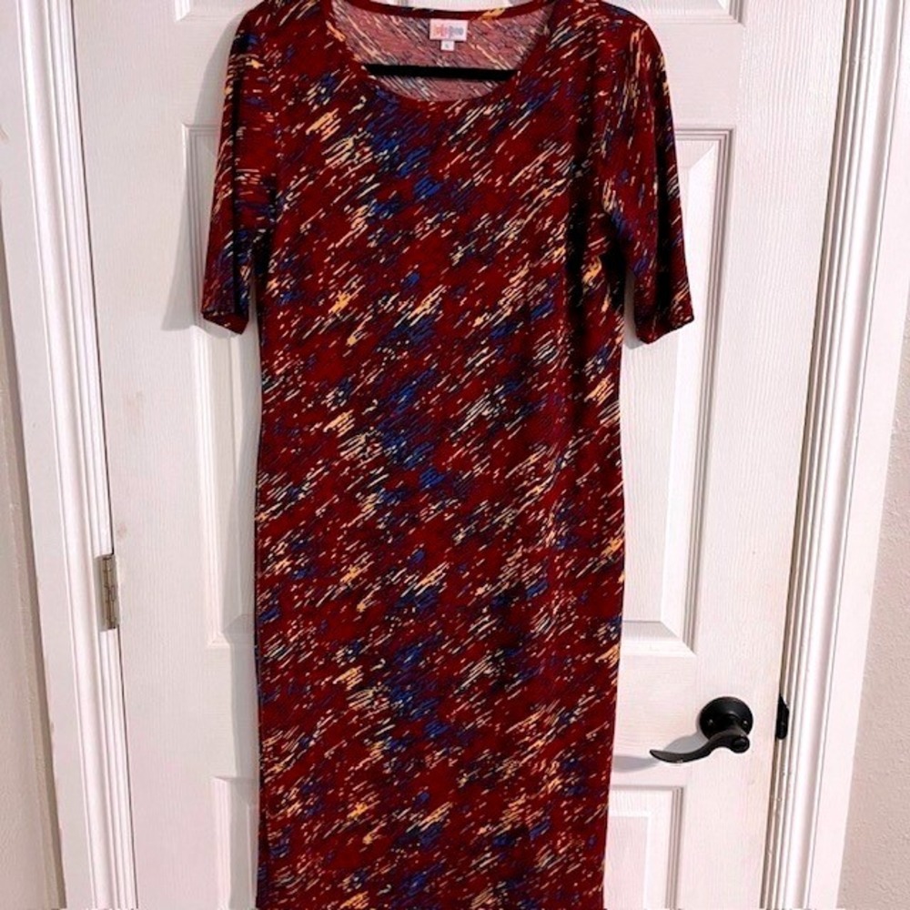LuLaRoe‎ Women's Dress Shift Abstract Print Casual Comfortable Size L